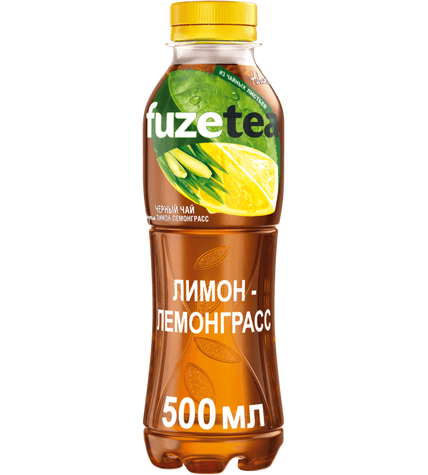 Чай Fuzetea холодный черный Лимон-лемонграсс в пластиковой бутылке 0,5 л (12 шт)