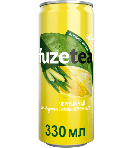 Чай Fuzetea холодный черный лимон-лемонграсс 0,33 л
