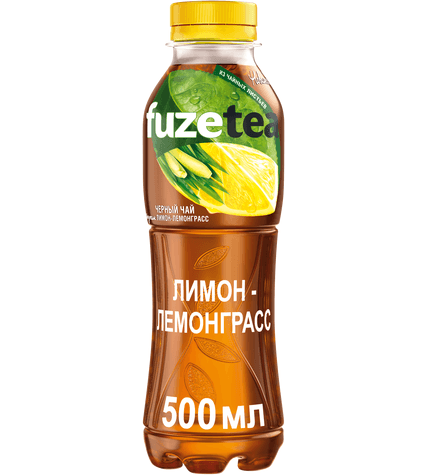 Чай Fuzetea холодный черный Лимон-лемонграсс в пластиковой бутылке 0,5 л