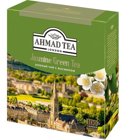 Чай зеленый Ahmad Tea Jasmine Green Tea в пакетиках 2 г 100 шт