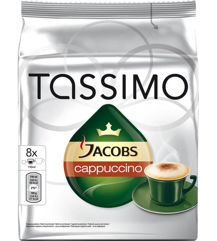 Кофе Tassimo Jacobs Cappuccino молотый в капсулах 32,5 г 8 шт