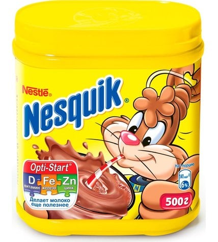 Какао-напиток Nestle Nesquik Opti-start в пластиковой банке 500 г