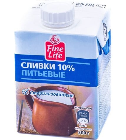 Сливки Fine Food стерилизованные 10 % 500 мл