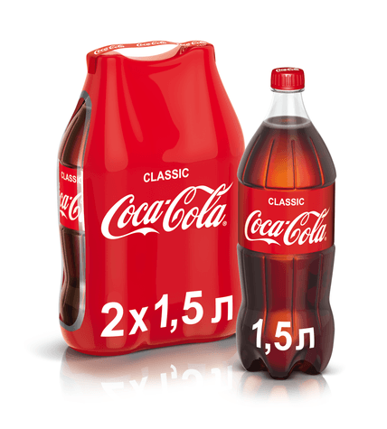 Газированный напиток Coca-Cola Classic твин-пак 1,5 л 2 шт