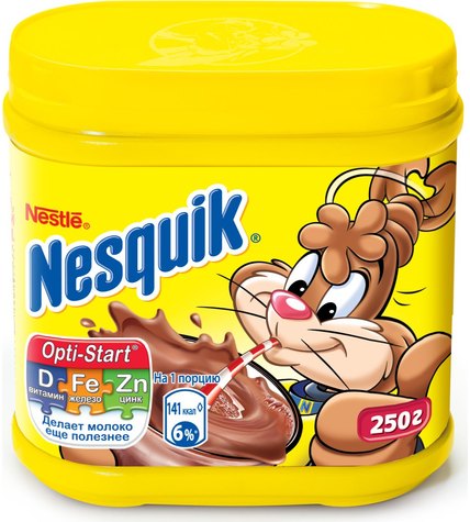 Какао-напиток Nestle Nesquik Opti-start в пластиковой банке 250 г