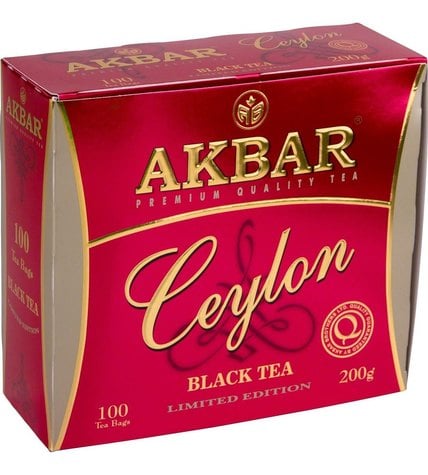 Чай черный Akbar Ceylon в пакетиках 2 г 100 шт