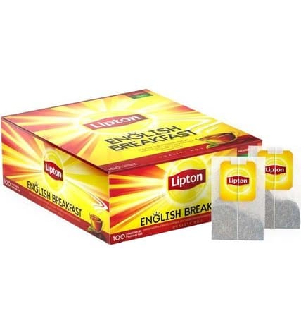 Чай черный Lipton English Breakfast в пакетиках 2 г 100 шт