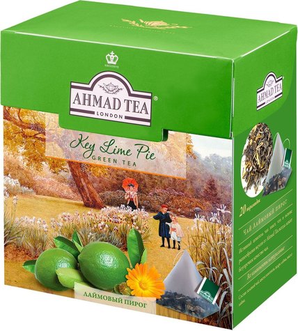Чай зеленый Ahmad Tea Key Lime Pie в пирамидках 1,8 г 20 шт