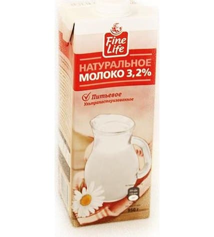 Молоко Fine Life ультрапастеризованное 3,2% 925 мл