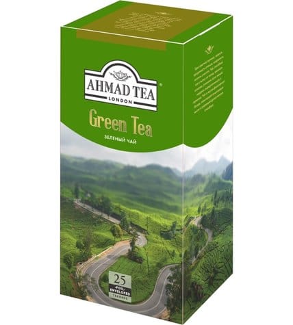 Чай зеленый Ahmad Tea Green tea в пакетиках 2 г 25 шт