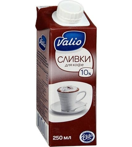 Сливки Valio для кофе ультрапастеризованные 10 % 250 мл