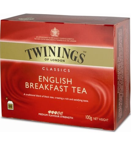 Чай черный Twinings English Breakfast в пакетиках 2 г 50 шт
