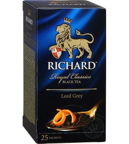 Чай черный Richard Lord Grey Бергамот, лимон и цитрус в пакетиках 2 г 25 шт