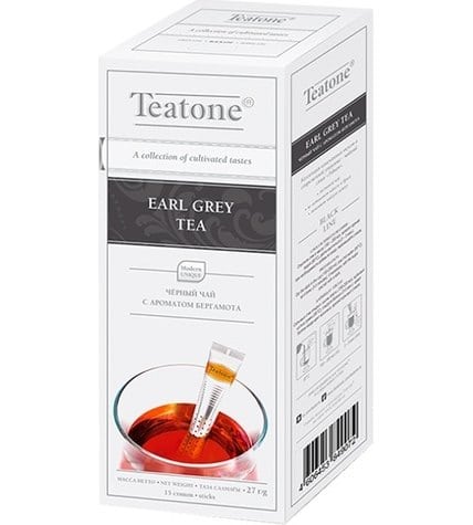 Чай черный Teatone Earl Grey в стиках 1,8 г 15 шт
