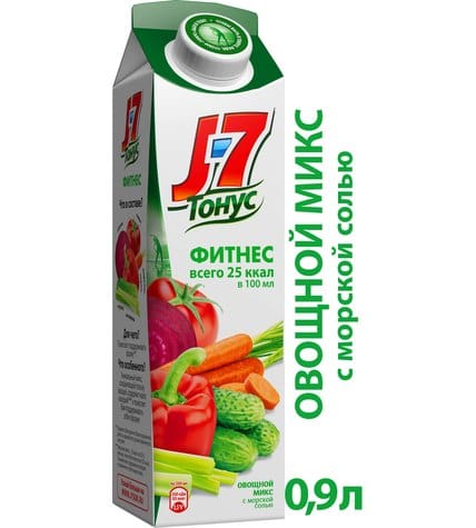 Нектар J7 Тонус Active Фитнес овощная смесь в упаковке тетра-пак 0,9 л