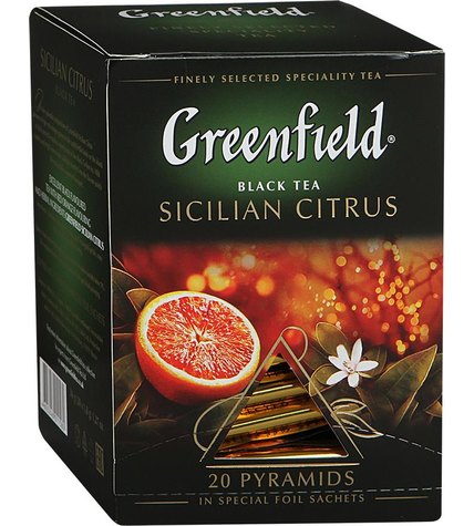 Чай черный Greenfield Sicilian Citrus в пирамидках 1,8 г 20 шт