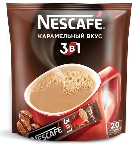 Кофейный напиток Nescafe 3 в 1 Caramel 20 г 20 шт