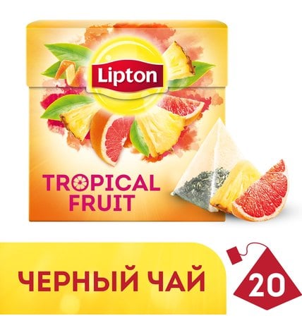 Чай черный Lipton Tropical Fruit в пирамидках 1,8 г 20 шт