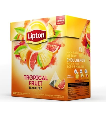 Чай черный Lipton Tropical Fruit в пирамидках 1,8 г 20 шт купить