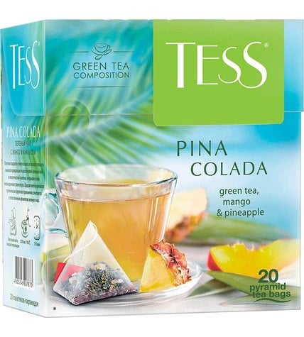 Чай зеленый Tess Pina Colada в пирамидках 1,8 г 20 шт