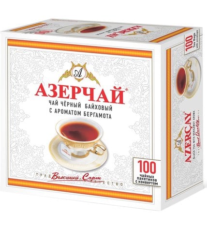 Чай черный Азерчай с бергамотом в пакетиках 2 г 100 шт
