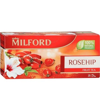 Фруктовый чай Milford Шиповник в пакетиках 2 г 20 шт