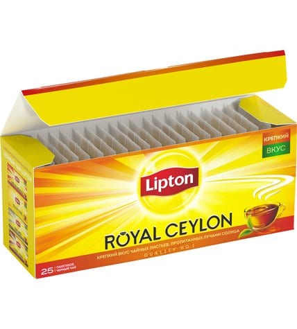 Чай черный Lipton Royal Ceylon в пакетиках 2 г 25 шт стоимость