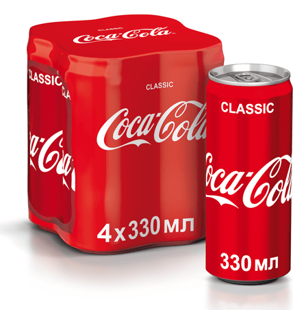 Газированный напиток Coca-Cola Classic 0,33 л 4 шт 