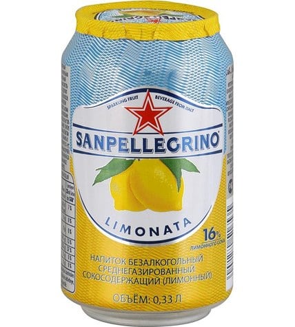 Газированный напиток Sanpellegrino Limonata Лимон 0,33 л