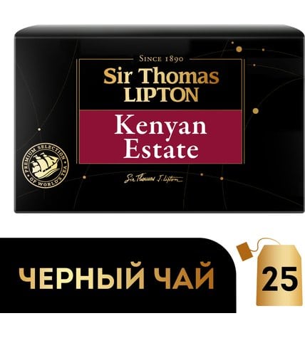 Чай черный Lipton Sir Thomas Kenyan Estate в пакетиках 2 г 25 шт