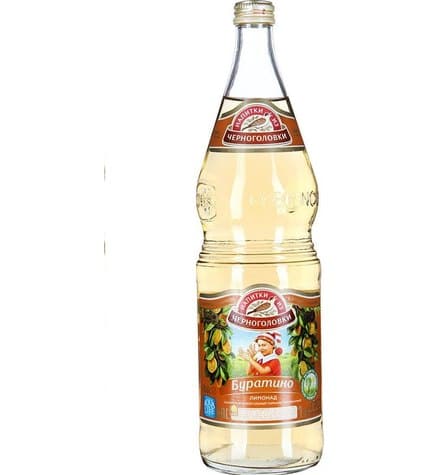 Лимонад Напитки из Черноголовки Буратино 1 л в стеклянной бутылке
