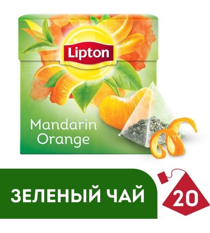 Чай зеленый Lipton Mandarin Orange в пирамидках 1,8 г 20 шт