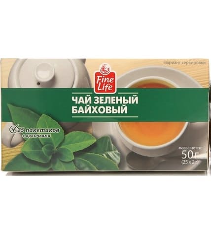 Чай зеленый Fine Life в пакетиках 1,8 г 25 шт