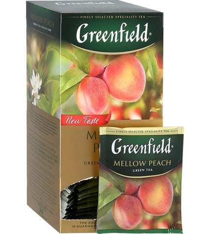 Чай Greenfield Mellow Peach зеленый с ароматом персика и мандарина и растительными компонентами 1,8 г 25 шт купить в Москве