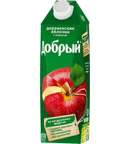 Нектар Добрый деревенские яблочки в упаковке тетра-пак 1 л купить