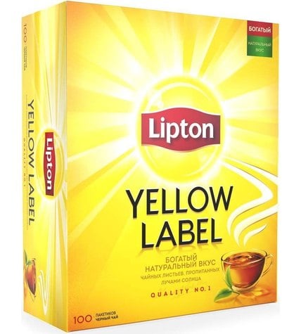 Чай черный Lipton Yellow Label в пакетиках 2 г 100 шт
