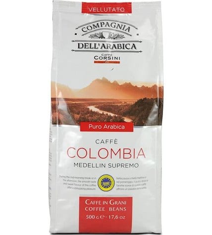 Кофе Dell'Arabica Colombia Medellin Supremo в зернах 500 г