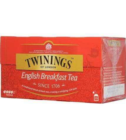 Чай черный Twinings English Breakfast в пакетиках 2 г 25 шт