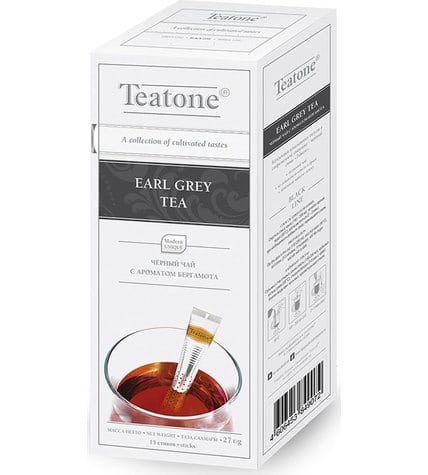 Чай черный Teatone Бергамот в стиках 1,8 г 100 шт