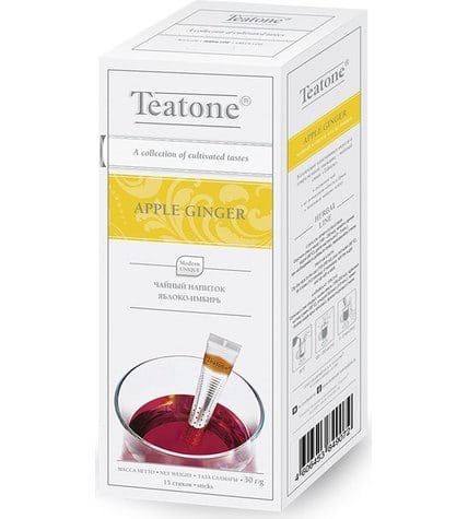 Фруктовый чай Teatone яблоко-имбирь в стиках 2 г 15 шт