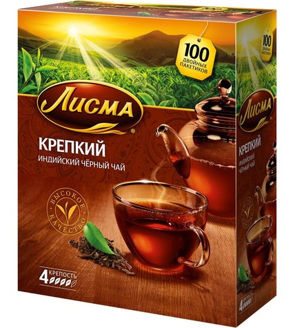 Чай черный Лисма Крепкий в пакетиках 2 г 100 шт