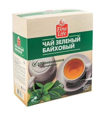 Чай зеленый Fine Life в пакетиках 2 г 100 шт