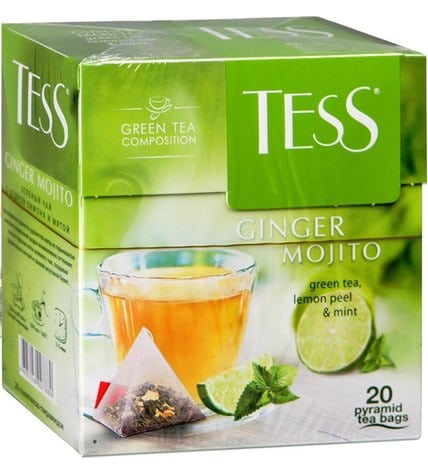 Чай зеленый Tess Ginger Mojito в пирамидках 1,8 г 20 шт