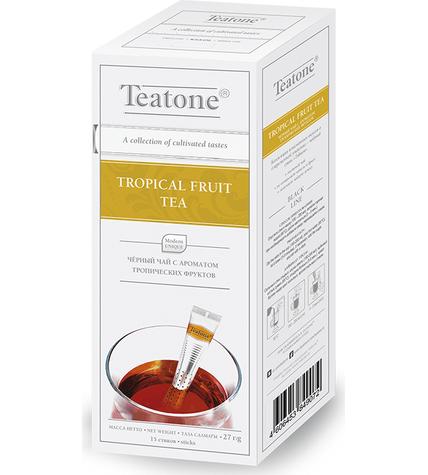 Чай черный Teatone тропические фрукты в стиках 1,8 г 15 шт