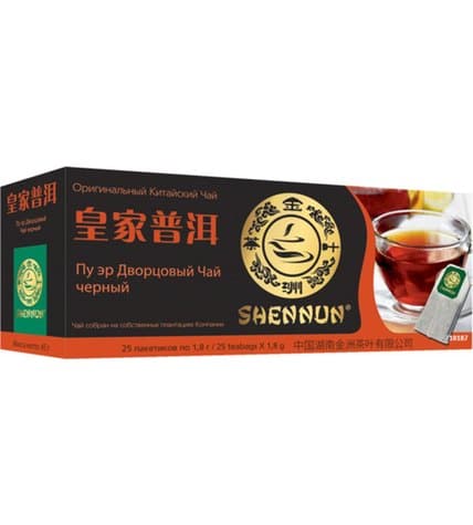 Чай черный Shennun Пу Эр Дворцовый в пакетиках 1,8 г 25 шт