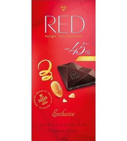 Шоколад Red Delight горький с апельсином и миндалем