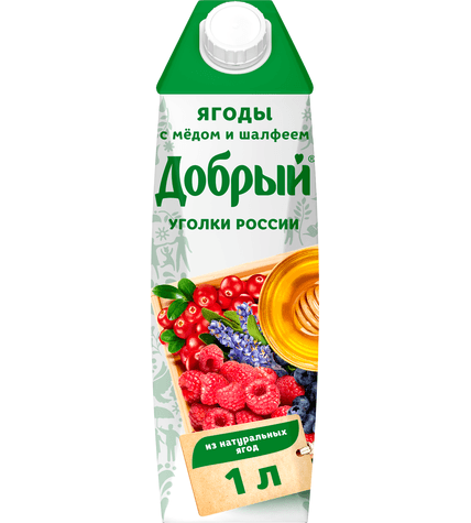Сок Добрый ягоды с мёдом и шалфеем 1 л