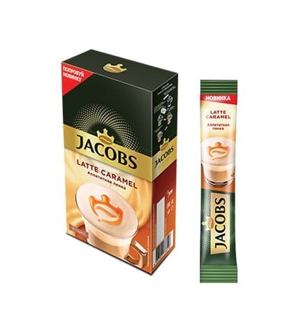 Кофейный напиток Jacobs Latte Caramel 3в1 растворимый 17 г 8 шт