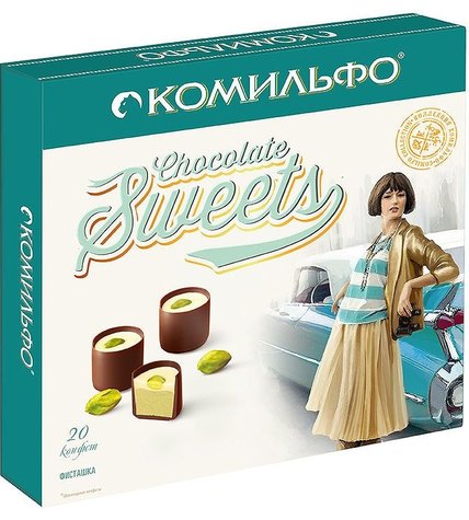 Конфеты шоколадные Комильфо Фисташка с двухслойной начинкой 232 г