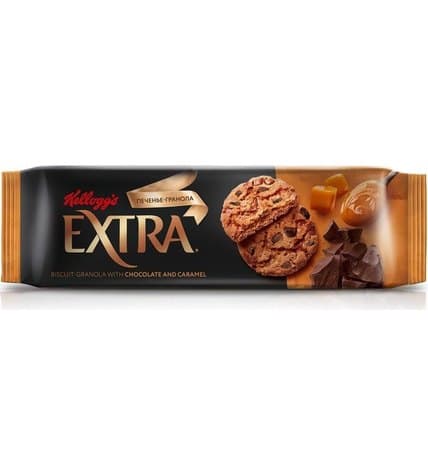 Печенье-гранола Kellogg's Extra с шоколадом и карамелью